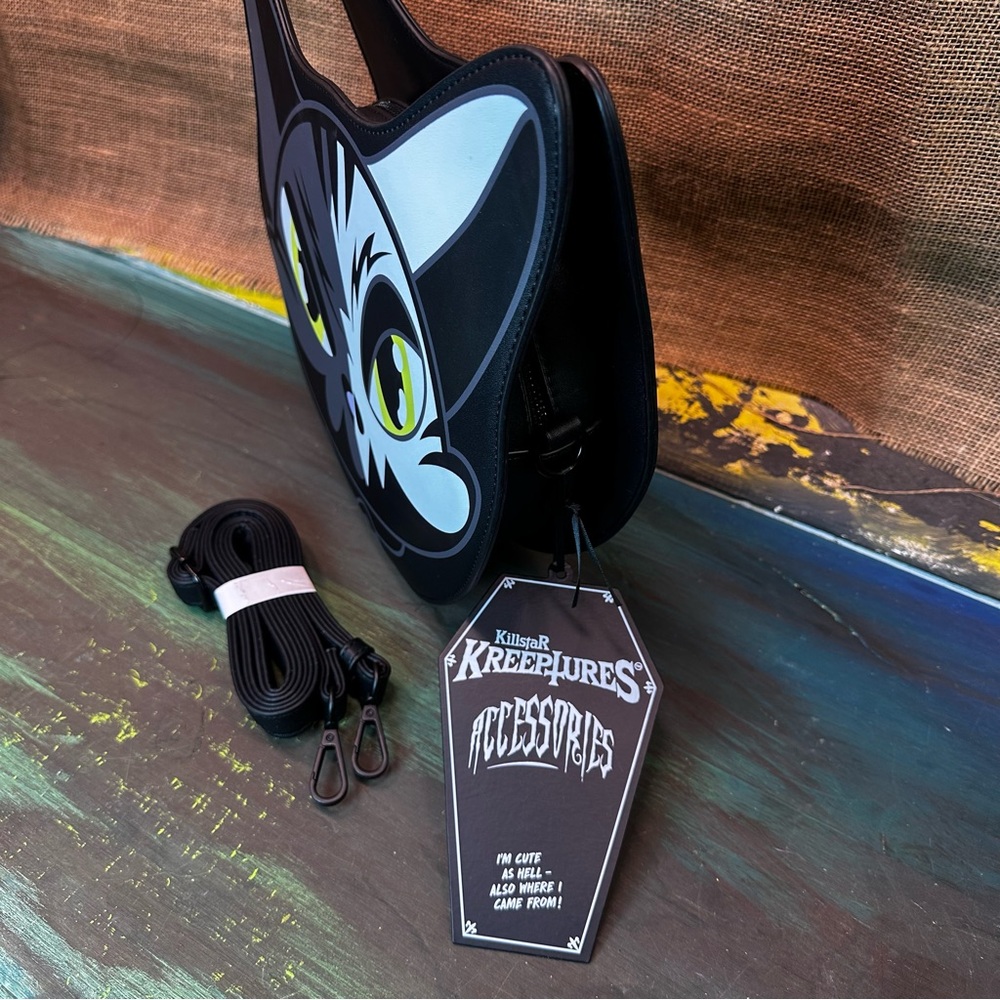 Killstar kreeptures Maneki-Neko cat‎ crossbody handbag punk goth whimsigoth - Picture 3 of 9